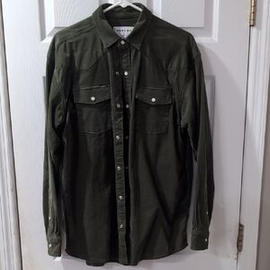 Poncho Large Regular Olive Green Corduroy